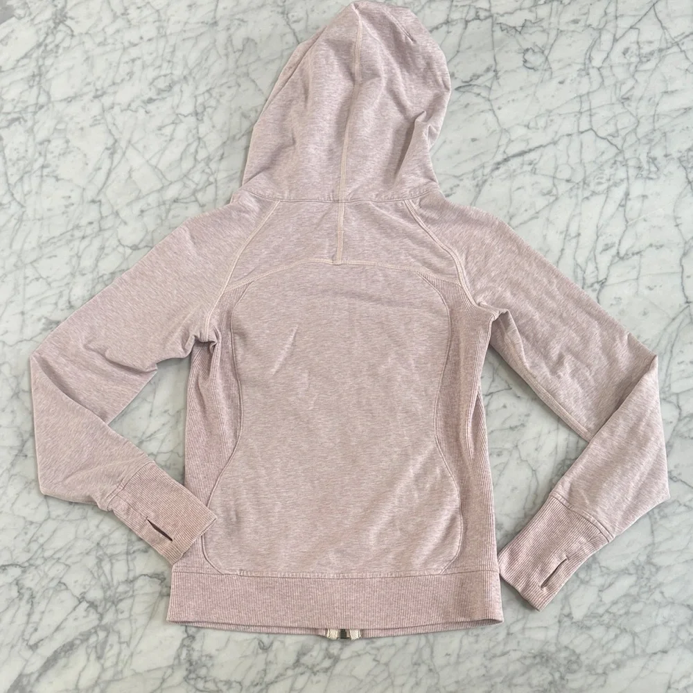 Lululemon Scuba Hoodie Full Zip Heathered Butter Pink Sz 4 - Picture 9 of 11